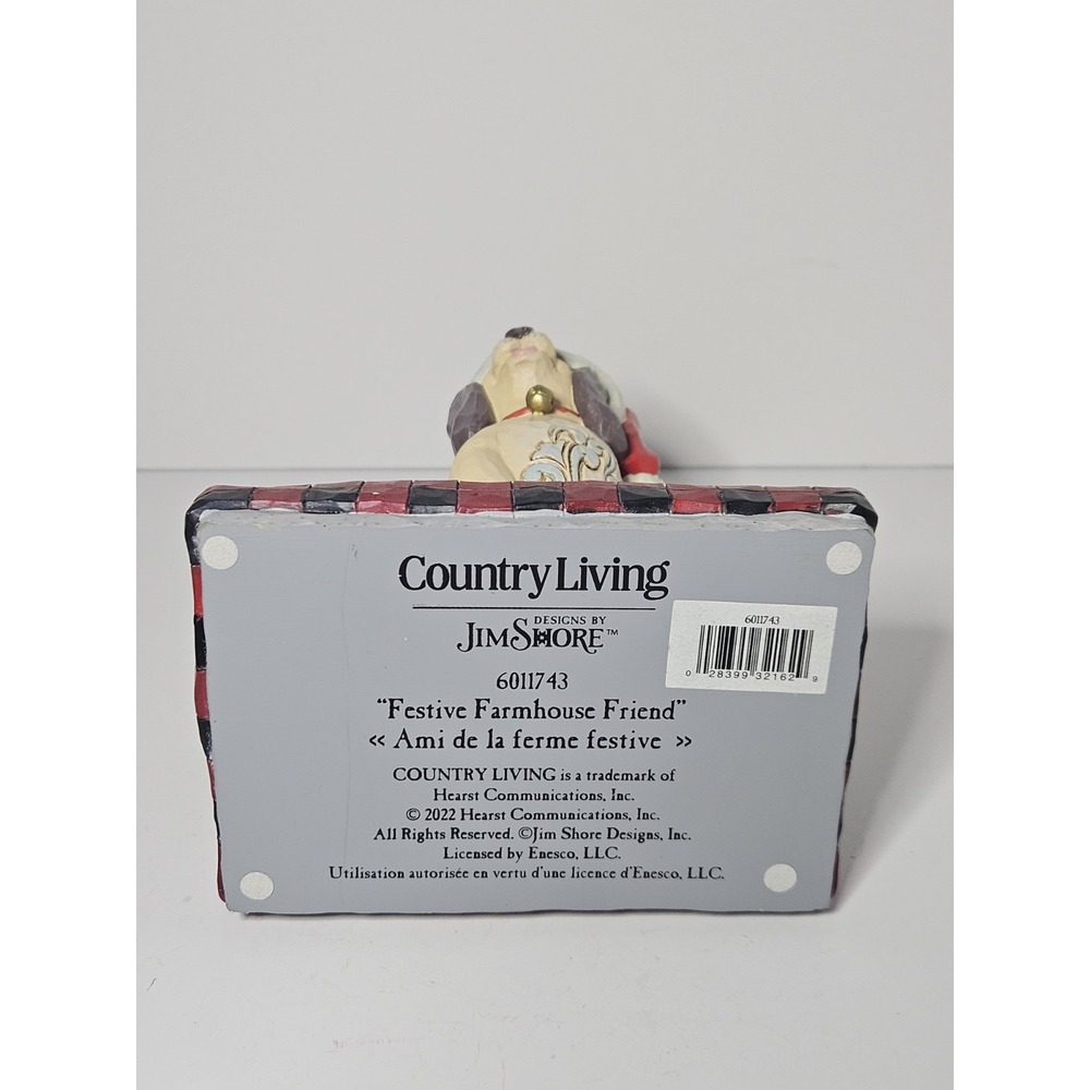 Jim Shore Country Living Festive Farmhouse Friend Dog Milk Pail Figurine 6011743 - Picture 8 of 8